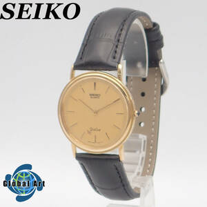 え02226/SEIKO セイコー/ドルチェ/クオーツ/メンズ腕時計/14K×SS/文字盤 ゴールド/9520-7000