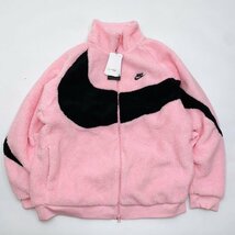 ☆新品☆NIKE ナイキ ビッグスウッシュ リバーシブル ボア ジャケット BQ6546-690 ピンク黒 2XL_画像3