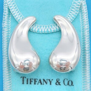 極希少 美品 Tiffany&Co. ヴィンテージ ティファニー エクストラ ラージ ティアドロップ シルバー イヤリング SV925 ビッグ HH268