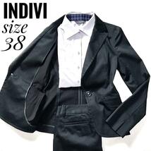 INDIVI スーツ セットアップ ストライプ ブラック レディース_画像1