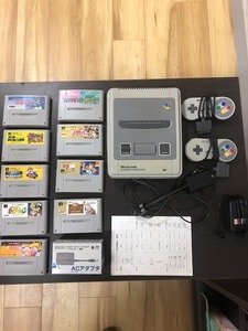 ♪♪T#11668 スーパーファミコン本体 ソフト・カセット9個セット（ぷよぷよ・スーパーマリオワールド等） まとめ 現状品♪♪