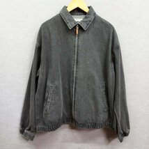 B123 FREAKS STORE フリークスストア ブラック デニム ジップアップ ジャケット ブルゾン Gジャン タグ付き コットン メンズ サイズ L_画像1