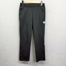 B120 DESCENTE デサント トレーニング パンツ ポリエステル スポーツ 裾 ファスナー メンズ ブラック サイズ M_画像1