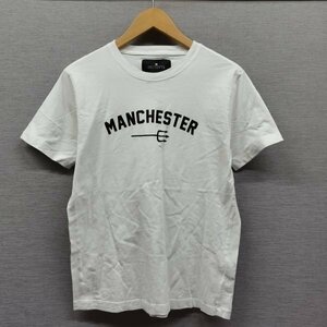 B716 NANO UNIVERSE ナノ ユニバース 半袖 Tシャツ M ホワイト MANCHESTER ヤリ 赤い悪魔 プリント クルーネック カジュアル セレクト