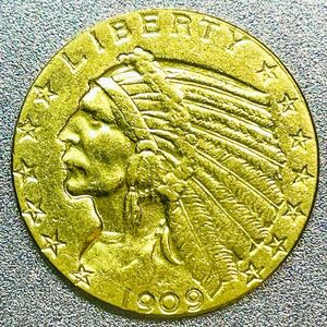 インディアンヘッド 5ドル金貨 1909年　レプリカコイン