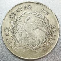 ドレープドバスト スモールイーグル 1ドル銀貨 1798年　レプリカコイン_画像2