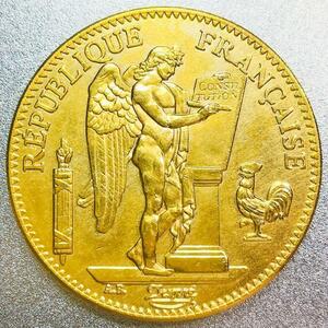 フランス エンゼル 100フラン金貨 1878年 A　レプリカコイン