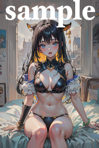 Art Auction 505◆Kemonomimi-chan Illustration numérique originale dessinée à la main + AI Illustration dessinée à la main Affiche Kawaii Poster Art anime manga, des bandes dessinées, produits d'anime, autres