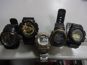 1円～ CASIO/カシオ 腕時計 5点セット G-SHOCK (G-2000・G-300・AWG-M100・GA-110GB・DW-8700)