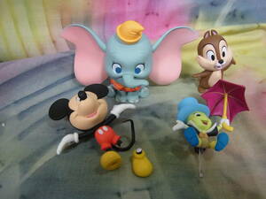ディズニー100/Disney100 ミニフィギュアコレクション Vol.1 ミッキーマウス/ジミニークリケット/チップ/ダンボ 4点セット/まとめ 土台無 