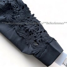 ★Belles*★新品*送料185円*今すぐ着られる春*重ね着*上品セレブチュニック*繊細なモチーフレース*ゆったりブラウス*588*黒*M～L/LL/XL_画像10