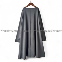 ★Belles*★新品★春*大人女性のモードなチュニックワンピ★大人可愛いフリル*刷毛目ペイント*体型カバー*548グレー*送料185円★M～L_画像9