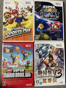 Wii ソフト4点セット　ニュースーパーマリオ　マリオギャラクシー　マリオスポーツミックス　戦国無双3猛将伝