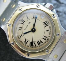 カルティエ サントスオクタゴン CARTIER デイト 稼働　カルティエ純正ケース付属_画像1