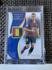 panini immaculate THOMAS VERMAELEN BOOTS MEMORABILIA 3/5 国旗　ブーツメモラ　バルセロナ　トーマス　フェルマーレン