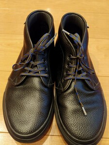 vans ペブルドレザー　チャッカー　size9　レザー　スニーカー　黒 ブラック