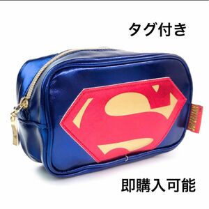 【即日発送】スーパーマン スクエアポーチ(Sシールド) タグ付き ポーチ