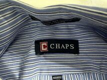 ☆ビッグサイズ US古着 CHAPS チャップス コットンシャツ 綿シャツ ストライプ柄 水色ブルー【XL】コットン　　　　　　　◆4385◆_画像5