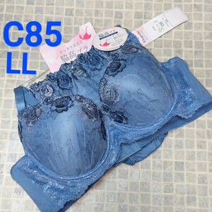 1円スタート　●25-7　C85　LL　ブラジャー＆ショーツセット　ラグジュアリー　豪華な刺しゅう　脇高ブラ　