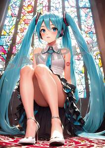 HMSA127 初音ミク VOCALOID A4 サイズ 同人 アートポスター ファンアート 高画質 高品質 美少女 フェチ アニメ