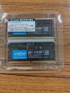 【中古】Crucial SO-DIMM DDR5 PC5-38400 8GBx2枚 16GB [CT2K8G48C40S5] ノートパソコン用