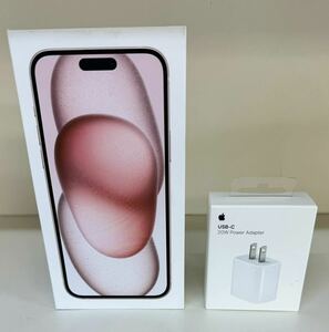 ★アップル Apple iPhone 15 Plus 256GB ピンク SIMフリー [MU0H3J/A]＋純正20WACアダプター付　新品未使用未開封品　売り切り