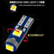 T5 3030 SMD LED 赤(レッド) 10個セット　メーターランプ　エアコンランプ　コンソールランプ　フットランプ　インジケーターランプ_画像3