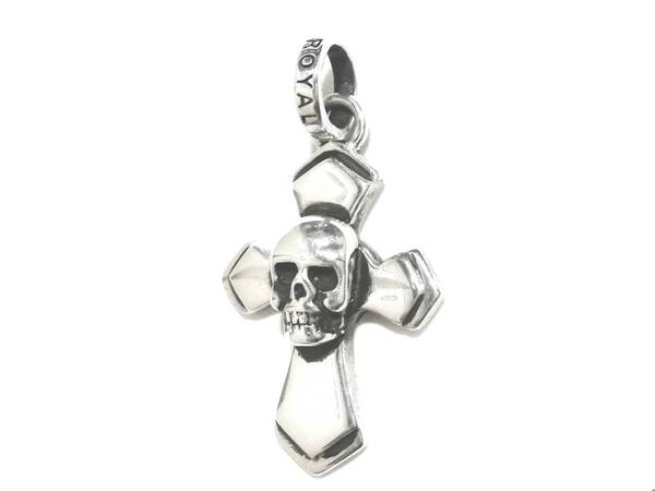 ☆美品 本物 正規品 ロイヤルオーダー Cross w/ Skull クロス ウィズ スカル ペンダントトップ シルバー925☆