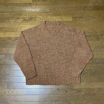 希少 TENDERLOIN V NECK COTTON KNIT BROWN M サイズ テンダーロイン Vネック コットン ニット セーター ブラウン 美品 付属品完備_画像1