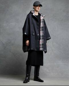 未使用 DRAWER 別注 Mackintoshゴム引き ポンチョコート KEITH COAT ドゥロワー マッキントッシュ 黒 ブラック サイズ6 定価242,000円