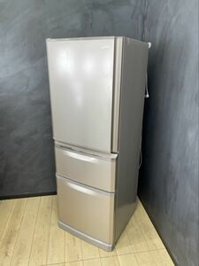 動作保証 MITUBISHI 三菱 ノンフロン冷凍冷蔵庫 MR-C34ZL-P 335L 3ドア 左開き 製氷タンク欠品 手渡し歓迎/56389