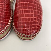 Sue UNDERCOVER エスパドリーユ サンダル ダブル ストラップ クロコ型押し レッド 赤 XSサイズ スーアンダーカバー 靴 3090145_画像10