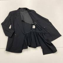 80s COMME des GARCONS 変形 アシンメトリー 裾フリル テーラードジャケット ブラック コムデギャルソン ブルゾン VINTAGE archive 4010277_画像7