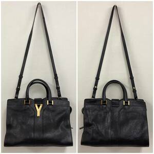 Yves Saint Laurent ミニ 2WAY カバスシック ブラック 黒 イヴサンローラン レザー ハンドバッグ ショルダーバッグ 鞄 カバン 2100180