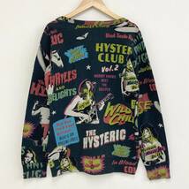 HYSTERIC GLAMOUR セクシーガール ロゴ 総柄 スウェット カットソー ブラック レディース Fサイズ ヒステリックグラマー archive 4020095_画像2