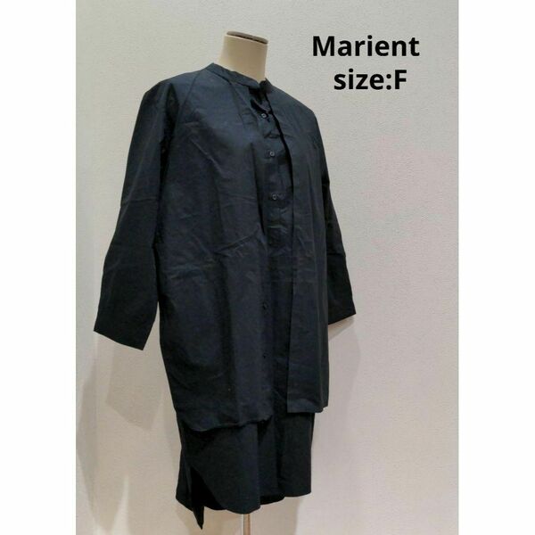 Marient 【韓国服】 長袖シャツ ブラウス ブラック レディース F