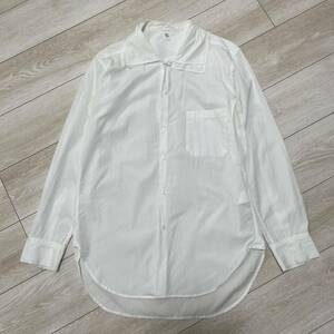Y's yohji yamamoto 長袖シャツ ホワイト ブラウス ダブル襟 Lサイズ 大きいサイズ コットン100% ワイズ ヨウジヤマモト 1スタ