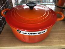 未使用 LE CREUSET ココットロンド 両手鍋 22cm オレンジ 33L ル・クルーゼ SS-257591_画像2