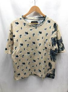 UNITED TOKYO オーバーサイズ 半袖 Tシャツ 総柄 メンズ サイズ1 ベージュ系 ユナイテッドトウキョウ 24020102