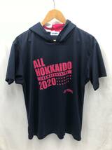 YONEX ALL HOKKAIDO CHAMPIONSHIP 2020 フード付き 半袖 Tシャツ M ネイビー 全道 ヨネックス 24020502_画像1