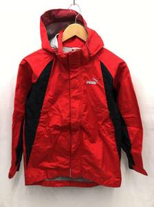 PUMA Junior water-repellent windbreaker Kids 150 red x black nylon jacket hood demountable talent 24022702