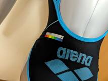 アリーナ タフスーツ スーパーXバック 女子競泳水着 FSA-3601W 黒/水色ライン サイズL 希少品_画像8