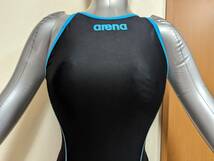 アリーナ タフスーツ スーパーXバック 女子競泳水着 FSA-3601W 黒/水色ライン サイズL 希少品_画像3