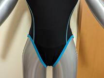 アリーナ タフスーツ スーパーXバック 女子競泳水着 FSA-3601W 黒/水色ライン サイズL 希少品_画像4