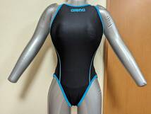 アリーナ タフスーツ スーパーXバック 女子競泳水着 FSA-3601W 黒/水色ライン サイズL 希少品_画像1