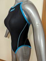 アリーナ タフスーツ スーパーXバック 女子競泳水着 FSA-3601W 黒/水色ライン サイズL 希少品_画像5