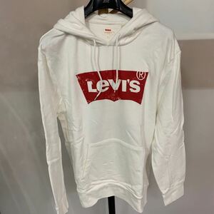 Levi’s スウェットパーカー メンズ L ホワイト カジュアル ファッション ユニセックス 古着 綿100% (石630