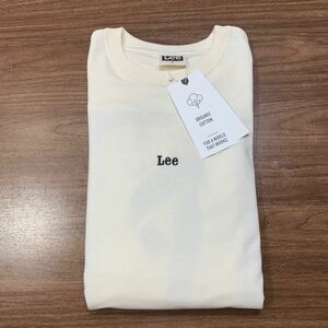 未使用品 Lee ロンT メンズ Lサイズ 長袖 ホワイト リー オーガニックコットン 綿100% ファッション 服飾 (石548