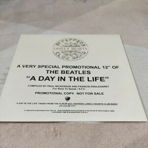 12inch single 45rpm THE BEATLES ビートルズ/A VERY SPECIAL PROMOTIONAL 12inch OF THE BEATLES　A DAY IN THE LIFE GERMANY? APPLE