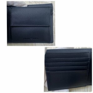 USED EMPORIO ARMANI エンポリオ アルマーニ 二つ折り財布 黒 Y4R174 YFE6J BLACK 財布 二つ折り メンズ ギフト プレゼント コンパクトの画像4